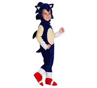 Rubies Disfraz Sonic Prescolar Deluxe para niños y niñas, Jumpsuit con cubrezapatos y accesorio para la cabeza, Licencia Oficial Sega para Carnaval, cumpleaños, fiestas y cosplay