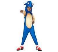 Rubies Disfraz Sonic The Hedgehog clásico para niños y niñas, Jumpsuit con cubrebotas y accesorio para la cabeza, Licencia Oficial Sega Sonic para Navidad, Carnaval, Halloween, cumpleaños