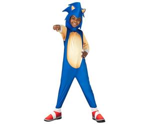 Rubies Disfraz Sonic The Hedgehog clásico para niños y niñas, Jumpsuit con cubrebotas y accesorio para la cabeza, Licencia Oficial Sega Sonic para Navidad, Carnaval, Halloween, cumpleaños