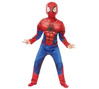 Rubie's Disfraz Spiderman Deluxe con pecho musculoso y máscara Oficial Marvel para niños y niñas