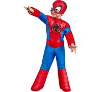 Rubies Disfraz Spidey Deluxe para niños y niñas, Jumpsuit de lujo, cubrebotas y máscara, Oficial Spidey & Friends para Carnaval, Halloween, Navidad y cumpleaños