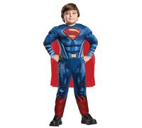 Rubies Disfraz Superman JL Movie Deluxe para niños, Jumpsuit con pecho musculoso y capa, Oficial Warner Bros DC Comics para Carnaval, Halloween, Navidad y Cumpleaños