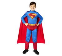 Rubies Disfraz Superman Movie Classic para niños y niñas, Jumpuit impreso y capa, Licencia Oficial Warner Bros DC Comics, Disfraces superhéroe infantil para Carnaval, Navidad, Halloween y fiestas