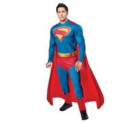 Rubies Disfraz Superman Movie Deluxe para hombre y mujer, Jumpuit con pecho acolchado y capa, Licencia Oficial Warner Bros DC Comics, Disfraces superhéroe adulto para Carnaval, Halloween y fiestas