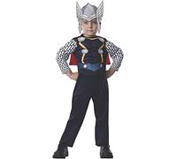 Rubies Disfraz Thor Deluxe Preschool para niños y niñas, Jumpsuit acolchado y accesorio para la cabeza, Talla 1-2 año, Unisex, Licencia Oficial Marvel para cumpleaños, cosplay, fiestas y Carnaval