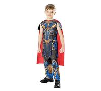 Rubies Disfraz Thor Love And Thunder Classic para niños, Jumpsuit impreso con capa, Oficial Marvel para carnaval, cumpleaños y halloween