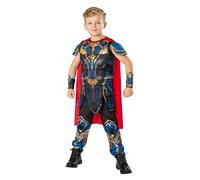 Rubies Disfraz Thor Love And Thunder Deluxe para niños, Top acolchado con detalles impresos, pantalones, guanteletes y capa, Oficial Marvel para carnaval, cumpleaños y halloween, 3013383-4