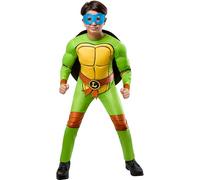 Rubies Disfraz Tortuga Ninja 4 en 1 para niños y niñas, Jumpsuit con caparazón, 4 antifaces y 4 cinturones con logo, Licencia Oficial Ninja Turtles para Carnaval, Halloween, fiestas y cumpleaños