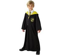 Rubies Disfraz Túnica Hufflepuff para niños y niñas, Túnica negra con emblema, Unisex, Licencia Oficial Harry Potter para cumpleaños, cosplay, fiestas y Carnaval