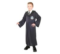 Rubies Disfraz Túnica Slytherin para niños y niñas, Túnica negra con emblema, Drago Malfoy, Unisex, Licencia Oficial Harry Potter para cumpleaños, cosplay, fiestas y Carnaval