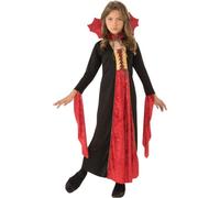 Rubies Disfraz Vampiresa Gotica para niñas, Vestido terciopelo con cuello alzado, Oficial Halloween, Carnaval y cumpleaños