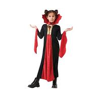 Rubies Disfraz Vampiresa Gotica para niñas, Vestido terciopelo con cuello alzado, Oficial Halloween, Carnaval y cumpleaños