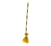 Rubies Escoba Bruja Cuqui para niña, Color dorado y negro con terminado en tul negro, Complemento de disfraz de brujita, Original, Ideal para halloween, carnaval y cumpleaños.