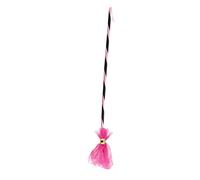 Rubies Escoba Bruja Cuqui Rosa para niña, Color rosa y negro con terminado en tul rosa, Complemento de disfraz de brujita, Original, Ideal para halloween, carnaval y cumpleaños, S4396