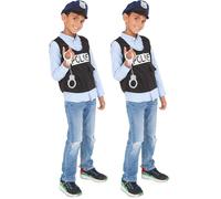 Rubies - Kit de policía para niños, Talla única, 5 a 8 años, Disfraz de policía francés con Gorra, Plasma y Esposas, Juego de rol policía para Carnaval, Halloween, cumpleaños (Paquete de 2)