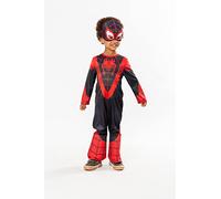 RUBIE'S Marvel Oficial SPIDER-MAN - Disfraz clásico Spinn Miles Morales para niños, talla 3 a 4 años, Spidey y Sus Amigos - Disfraz con mono y máscara - Para Halloween, Carnaval