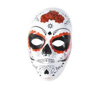 Rubies Máscara Calavera Katrina con rosas para adultos, Talla única, Día de los Muertos, Oficial Halloween, Carnaval y Fiestas