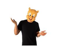 Rubies Máscara Porky Pig para adulto, Careta moldeada, Accesorio, Complemento para disfraz y fiestas temáticas, Licencia Oficial Lonney Tunes para Carnaval, Cosplay, Fiestas