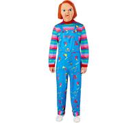 Rubie's Men's Child's Play 2 Adult Chucky Costume Jumpsuit and Mask L Blue