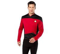 Rubies Men's Star Trek the Next Generation Deluxe Commander Picard Costume Shirt for themed parties and Halloween, Red, Medium