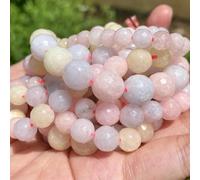 Rubíes naturales, calcedonia, jade, cuentas de piedra facetadas, redondas, espaciadores sueltos para hacer joyas, pulseras hechas a mano, 4/6/8/10/12 mm, morganita de 6 mm, 59 a 61 unidades