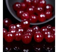 Rubíes naturales de calcedonia y jade, cuentas de piedra facetadas, redondas, espaciadores sueltos para hacer joyas, pulseras hechas a mano, 4/6/8/10/12 mm, rubí, calcedonia, jade, 12 mm, 29 a 30 S