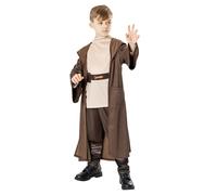Rubies Disfraz Obi Wan Kenobi deluxe para niño, Camiseta, pantalones con cinturón y Túnica con capucha, Oficial de las Películas de Star Wars. Ideal para halloween, navidad, 3014763-4