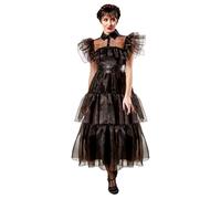 Rubies Official Addams Family Wednesday Rave'N Women's Dress, Adult Fancy Dress