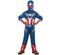 Rubies Official Brave World Captain America Child Costume, Kids Fancy Dress Mult