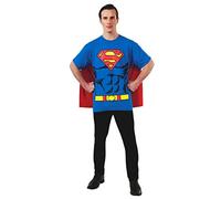 Rubie's Official DC Comics Superman T-Shirt Set Costume, T-shirt & Cape, Adult Superhero Fancy Dress