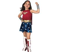 Rubie's Official DC Wonder Woman Deluxe Girls Costume, Kids Fancy Dress Super He