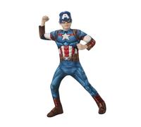 Rubies Disfraz Capitán América Clásico para niños, Jumpsuit con detalles impresos, cubrebotas y máscara, Oficial Marvel para Carnaval, Halloween, Navidad y cumpleaños