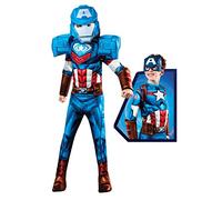 Rubies Official Marvel Captain America Mech Strike Child Costume, Kids Superhero Fancy Dress, Size Medium