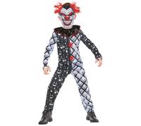 Rubie's Official Monochrome Sinister Clown Suit, Kids Fancy Dress 5-6 Years