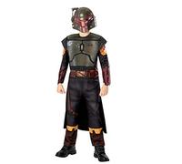 Rubies Disfraz Boba Fett Deluxe para niños, Jumpsuit con detalles 3D, capa y máscara, Oficial Star Wars Book Of Boba Fett para halloween, carnaval y cumpleaños