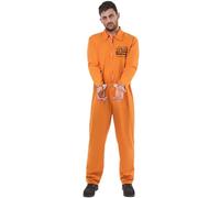 Rubies Orange Convict Boiler Suit Disfraz para Adultos, Poliéster, Negro, Estándar, Talla M