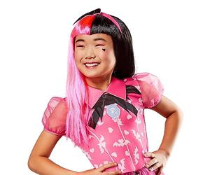 Rubies Peluca Draculaura para niñas, talla Standard. Oficial Monster High, para Carnaval, Navidad, Cumpleaños, Fiestas y Halloween.