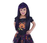 Rubies - Peluca Infantil de vampiresa traviesa, Talla única, Color Negro y Lila (S1527)