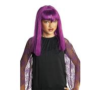 Rubies Peluca Vampiresa para niñas, Peluca lisa con flequillo, Color lila, Oficial Rubies para Halloweeen, Cosplay, Fiestas