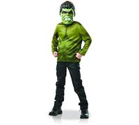 Rubies Set Accesorios Hulk para niños y niñas, Camiseta impresa y máscara, Oficial Marvel para Halloween, Carnaval, Navidad y cumpleaños