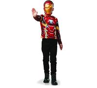 Rubies Set Accesorios Iron Man para niños y niñas, Camiseta impresa y máscara, Oficial Marvel para Halloween, Carnaval, Navidad y cumpleaños