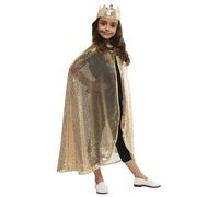 Rubies Set Accesorios Princesa Oro Rosa Brillante para niñas y niños, Capa y corona dorado, Complemento para disfraz, Accesorio para Carnaval, Fiestas y cumpleaños
