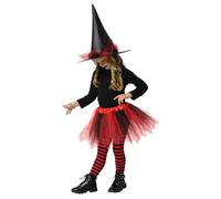Rubies Set Disfraz Bruja Tutu Rojo Para Niñas, Falda Tutu y Sombrero, Oficial Halloween, Carnaval, Fiestas y Cumpleaños