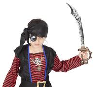Rubies Set Pirata para niños y niñas, 5 piezas infantil, Alfanje, parche, medallón, aro, catalejo, Accesorio disfraz, Juegos imitación, Carnaval