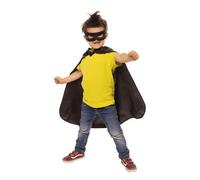 Rubies Set Superhero Negro para niños y niñas, Talla única, Unisex, Capa y antifaz, Oficial Carnaval, Cumpleaños, Fiestas y Halloween
