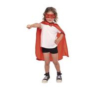 Rubies Set Superhero Rojo para niños y niñas, Talla única, Unisex, Capa y antifaz, Oficial Carnaval, Cumpleaños, Fiestas y Halloween