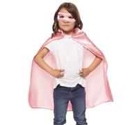 Rubies Set Superhero Rosa para niños y niñas, Talla única, Unisex, Capa y antifaz, Oficial Carnaval, Cumpleaños, Fiestas y Halloween (Paquete de 2)