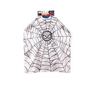 Rubie's SPIDER-MAN - Marvel oficial - Capa larga blanca infantil impresa en tejido satinado con diseño negro y logotipo de Spider-Man. Talla única con cordón en la parte delantera