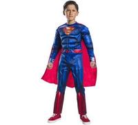 Rubie's - Superman - Disfraz Superman Black Line Deluxe para niños con capa y jumpsuit musculoso ㅤ
