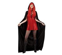 Rubies - Vampiro Capa Negra Con Capucha Efecto Terciopelo Ad ( S5210)